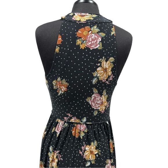 Free People Twist Halter Floral and Polka Dot Maxi Dress Sz S - Picture 10 of 16